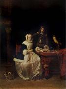 Gabriel Metsu Treating to Oysters oil on canvas